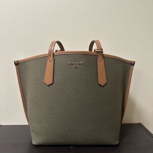 Michael Kors Khaki and Tan Tote